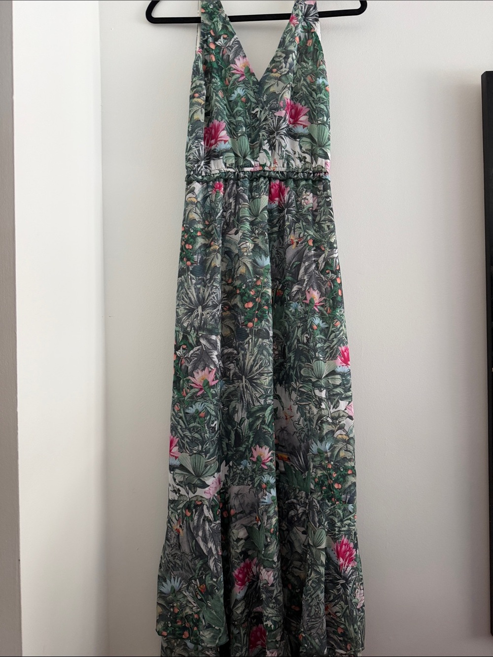 H&M Green Tropical Floral Maxi Dress-Skirt